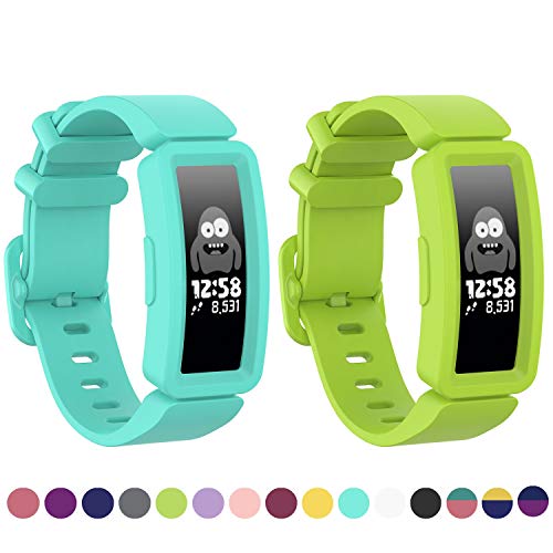 Watbro Compatible With Fitbit Ace 2 Bands For Kids 6+, Soft Silicone Bracelet Accessories Watch Band Repalcement Strap, Colorful Sport Wristbands For Fitbit Ace 2/ Inspire Hr For Boys Girls #TOP7