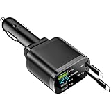 Protection Sécuritaire Multicouches - Fabriqué en ABS ignifuge avec puce IC interne, ce chargeur voiture usb c protège contre surintensités, surtensions et surchauffages. Un indicateur LED bleu doux aide à localiser les ports en faible lumière (conduite de nuit) sans distraire, renforçant la sécurité de ce chargeur allume cigare