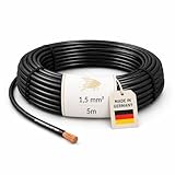 SPEED-BUSTER Fahrzeugleitung 1,5mm² - 5m - Schwarz - Auto Kabel 1 5 mm2 - KFZ Kabel Litze 1.5 mm² - dünnwandige Auto Leitung nach ISO 6722 - FLRY-B