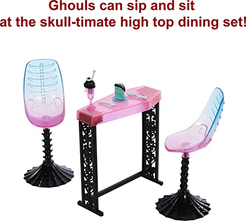 Monster High The Coffin Bean Playset, Café With Two Pets, Spooky Furniture, Pastry Treats And Drinks, Barista Counter, Kids Toys, Gift Set #TOP3