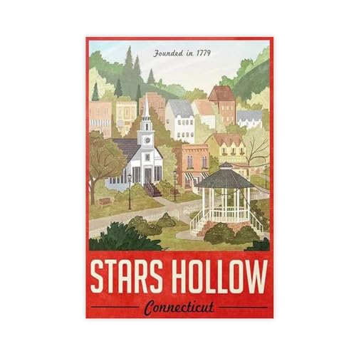 Toile Stars Hollow poster de voyage rétro salon haut de gamme
