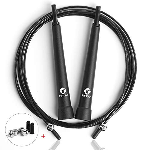 Jump Rope - Premium Quality - Speed and Adjustable - for Fitness Training Boxing Wod Mma Crossfit Workout Cardio Exercise with Carrying Case and Spare Screw set for all Levels Men Women and Kids Jump Rope - Premium Quality - Speed and Adjustable - for Fitness Training Boxing Wod Mma Crossfit Workout Cardio Exercise with Carrying Case and Spare Screw set for all Levels Men Women and Kids