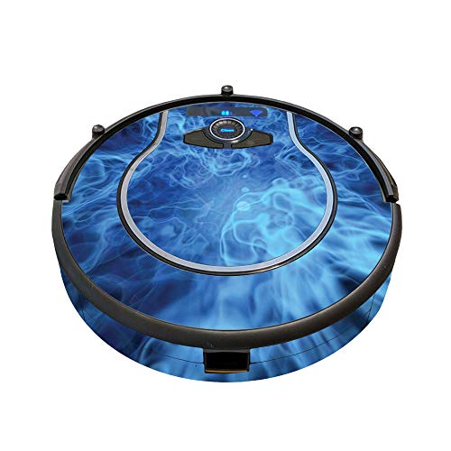 Image of MightySkins Skin Compatible with Shark Ion Robot 750 Vacuum Minimal Coverage - Blue Mystic Flames | Protective, Durable, and Unique Vinyl Decal wrap Cover | Easy to Apply, Remove | Made in The USA