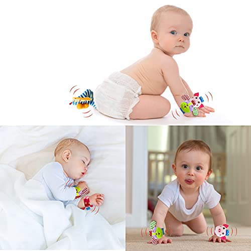 Lammaz Baby Soft Rattle,Baby Infant Wrists Rattle And Foot Rattles Finders Socks Set,Hand Arm Rattle Ring,Feet Ankle Wear For Newborn Baby Boys & Girls #TOP2