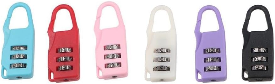 Mini Combination Padlock Safty Digit Backpack Combination Lock Portable 3 Dial Digit Bag Combination Padlock (Blue)