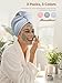 Hicober Microfiber Hair Towel Wrap, Fast Drying Hair Towels for Women, Soft Lightweight Quick Dry Turban for Curly & Long Hair–3 Pack(Blue/Grey/Pink)