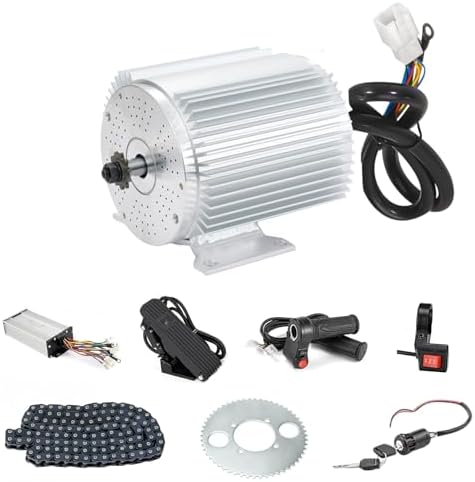 Kunray 48V Go Kart Motor Kit 1000W Electric Brushless DC Motor Kits 3500RPM with 30A BLDC Mid Motor Speed Controller Handlebar Twist Grip Throttle (48V1000W Kits with Mounting Bracket)