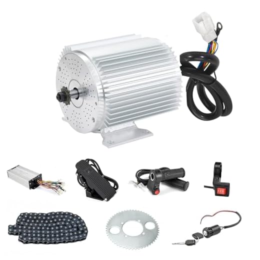 Kunray 48V Go Kart Motor Kit 1000W Electric Brushless DC Motor Kits 3500RPM with 30A BLDC Mid Motor Speed Controller Handlebar Twist Grip Throttle (48V1000W Kits with Mounting Bracket)