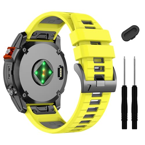 Image of 22mm Compatible with Garmin Fenix E /8 /8pro AMOLED 47mm /Fenix 7 /7 Pro /6 /6 Pro /5 /5 Plus Watch Band,Soft Quickfit Silicone Straps for Forerunner 970 965 955 /Approach S70 47mm /tactix 8 /quatix 7 8 47mm