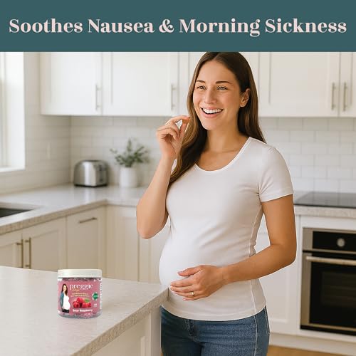 Image of Three Lollies Preggie Drops Plus Pregnancy Nausea Relief Drops with Vitamin B6 and Essential Oils, Morning Sickness and Queasy Stomach Support for Pregnant Women, Sour Raspberry, 100 Count