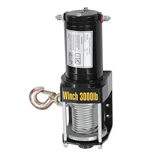 Guincho elétrico de 24 V, cabo de aço de núcleo de cobre, kit de guincho elétrico, gancho de liga de