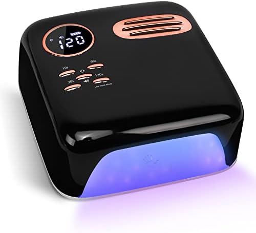 XttnBM Cordless UV LED Nail Lamp, 72W Professional Nail Dryer with 36 UV/LED Beads, 15600mAh Rechargeable Battery, 4 Timers, Auto Sensor, Portable Gel Nail Polish Curing Light for Salon Home Nail Art