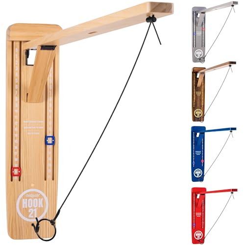 GoSports Hook 21 Wall Mounted Ring Swing Game with Foldable Arm - Play Indoors or Outdoors