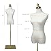 Bonnlo Female Dress Form for Clothing Presentation, Height Adjustable Women Mannequin Torse Body with Stable Gold Finish Metal Stand, Clothing Dress Jewelry Display Sewing Model (Beige, Regular)