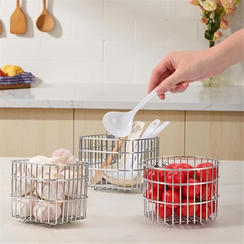 Frutero de acero inoxidable pequeño para organizar encimeras de cocina de forma moderna 6