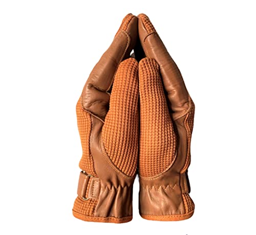 mustang eq Ladies Horse Riding Women\'s Gloves Equestrian Real Leather & Cotton Premium Quality in TAN (Small)