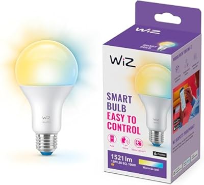 WiZ - Bombilla LED Inteligente Wi-Fi  13W Eq. 100W  E27 A67  Luz Blanca y de Colores  con tecnología SpaceSense y compatible con Alexa y Google Home