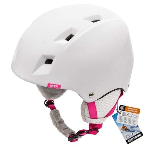 meteor Leichter Skihelm mit Ohrschernungen zum Skifahren professionelles Snowboarden Snowboardhelm - Verstellbare Ski-Sicherheitshelme für Schneeunfälle - Kinder Skizubehör einen Schutz auf der Piste