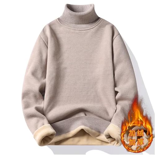 Men's High Collar Winter Thickened Wool Warm Pullover Slim Fit Knitted Large Size Sweater2