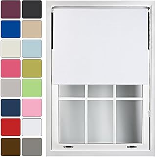 Furnished Blackout Roller Blinds for Windows Custom Made to Measure - Black Out Thermal Fabric Durable Fittings Easy Fit - Roller Blind, White, Up To 180cm
