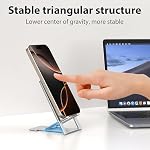 Foldable Cell Phone Stand,Foldable & Adjustable Phone Stand, Desktop Holder Compatible with iPhone 16/15/14 Pro Max, Samsung Galaxy S24/S23 Ultra, All Phones for Watching Videos(Sliver)