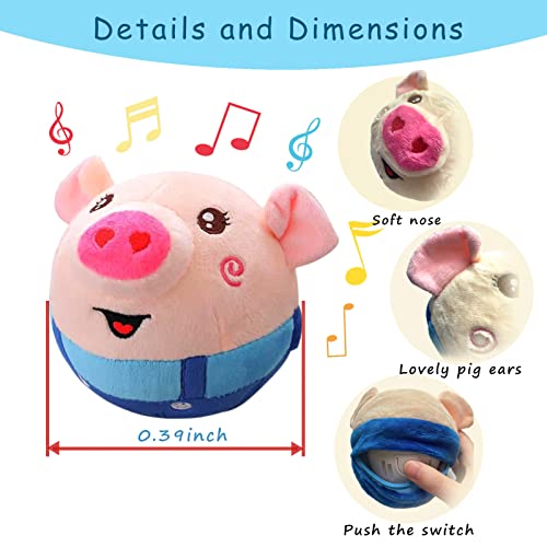 Gadmexily Talking Pig Baby Toys, Dancing Singing Speaking Plush Pig Doll Toys Repeats What You Say 80 Music Songs For Baby Toddlers, Usb Charging Electric Bouncing Stuffed Pig Toys(Blue) #TOP4