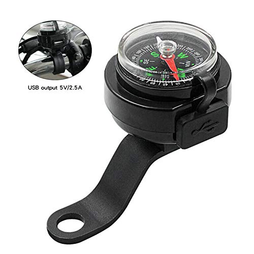 Brújula cargadora USB impermeable para motocicleta miniatura 4