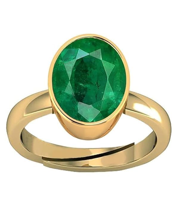 anuj sales 4.25 Ratti 3.00 Carat Certified Natural Emerald Panna Panchdhatu Adjustable Rashi Ratan Gold Plating Ring for Astrological Purpose Men & Women(Lab Approved)-picture-27