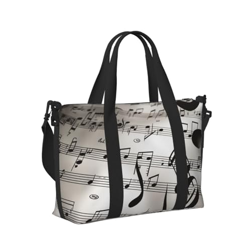 Travel Duffel Bag for Women, Large Shoulder Weekender Overnight Bag, Sport Gym Bag for Men, Carry On Tote Bags, Music Notes Print Luggage Bag for Travel Essentials2