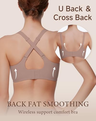 VRCOMFY Jelly Bras for Women Mesh Lace Wireless Deep V Bras for Women Comfort Seamless for Everyday Wear Gray — view 2