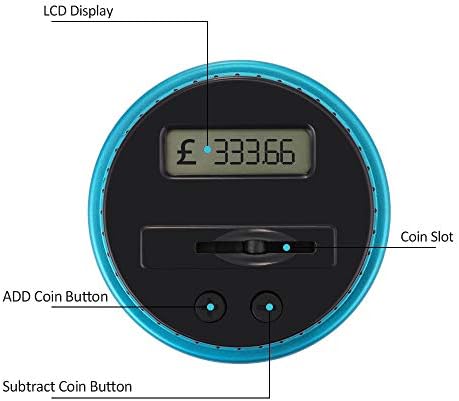 AOZBZ Digital Coin Bank, 1.8L Electronic Money Bank Automatic Counting Jar Box for Kids and Adult , Piggy Bank Coin Bank Money Coin Saving Pot Container with LCD Display for Girls Boys Kids