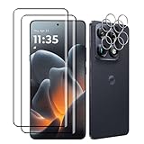 Bihizei Verre Trempé pour Motorola Moto Signature, 2 Pièces 3D Film Protection écran et 2 Pièces Caméra Arrière Protecteur, Sans Bulles, Double Protection