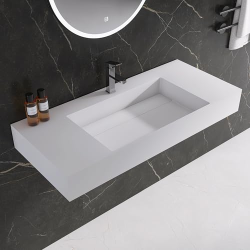 stone resin rectangular bathroom sink