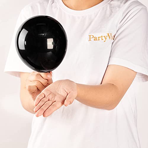 Image of PartyWoo Black Balloons 50pcs 5 Inch Black Matte Latex Helium Balloons for Birthday Wedding Anniversary Graduation Bachelorette Engagement Bridal Shower Retirement Party Decorations Black-Y18