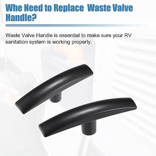 Image of uxcell 2 Pcs RV Waste Valves Handles for 1 1 /2 inch and 3 inch Gate Valves Rv Sewer Dump Valve Plastic Handle Replacement