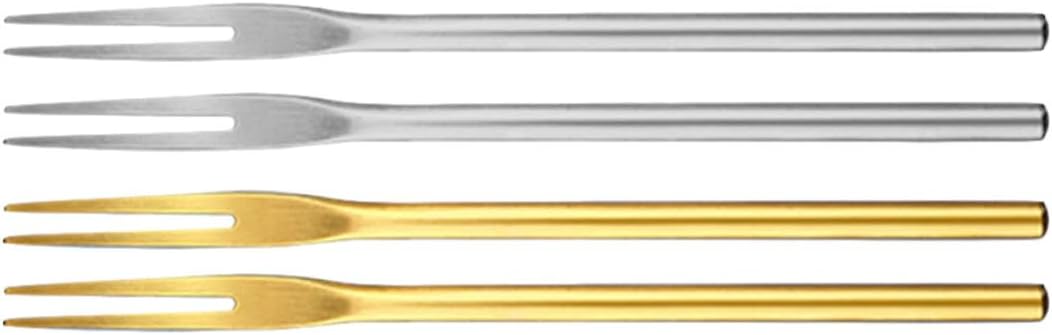 4pcs Fruit Forks Stainless Steel Dessert Forks for Banquet Party