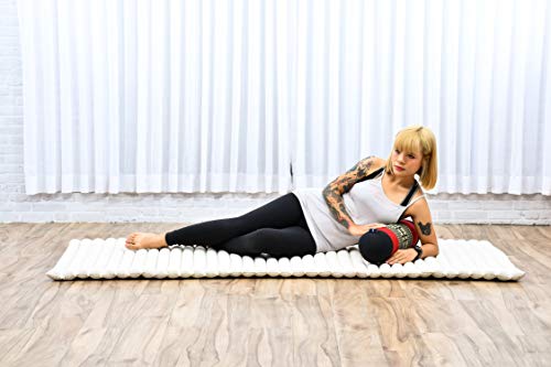 Image of Leewadee Small Yoga Bolster - Shape-Retaining Cervical Neck Roll, Tube Pillow for Comfortable Reading, Kapok Filling, 22 x 6 x 6 inches