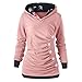 Produktbild KIMODO Pullover Damen, Herbst Lang Knopf Gedruckt Kapuzenpullover Kapuzenjacke Hoodie Schwarz Rosa Grau