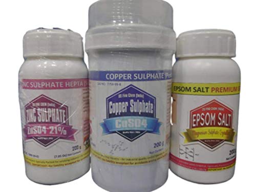 DSFC Pack of 3(Magnesium Sulphate + Copper Sulphate + Zinc Sulphate - 21%), 200gm (B07FQFFVCP) Amazon Price History, Amazon Price Tracker