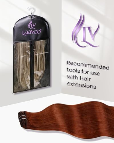 Image of LaaVoo Human Hair Clip In Extensions, For Date Night, 18 Inch 5Pcs 80g | Deep Auburn Brown Hair Extensions Clip Ins, Seamless Invisible Fit, Match Prom And Formal Evening Styling
