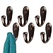 mDesign Wall Mount Decorative Solid Metal Single Storage Organizer Hook for Coats, Hoodies, Hats, Scarves, Purses, Leashes, Bath Towels & Robes – Heavy Duty, Hardware Included, Pack of 6, Bronze