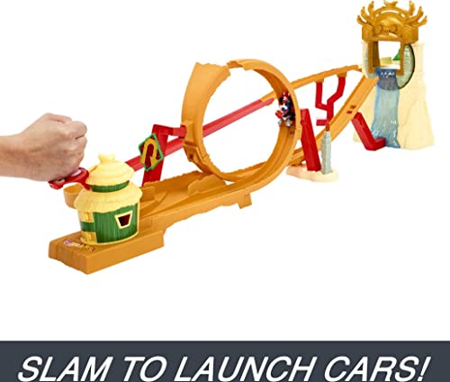 Hot Wheels The Super Mario Bros. Movie Track Set, Jungle Kingdom Raceway Playset With Mario Die-Cast Toy Car Inspired By The Film #TOP3
