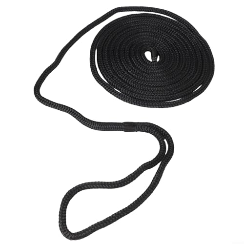 Cuerda de amarre de nailon de 7 pies con extremos cortados por calor y anillo de cuerda para yates, kayaks, barcos inflables y seguridad