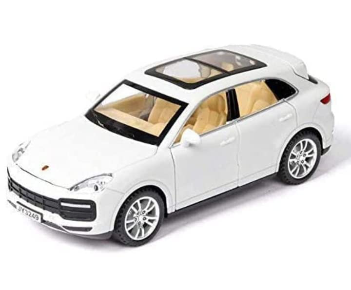 Image of Invite Enterprise 4 Wheel Drive Metal Car Pull Back With Open Doors, Engine Cover, Tail With Front And Rear Light & Music Great Gift For Boys And Girls Above (Mini Porsche Cayenne), Multicolor