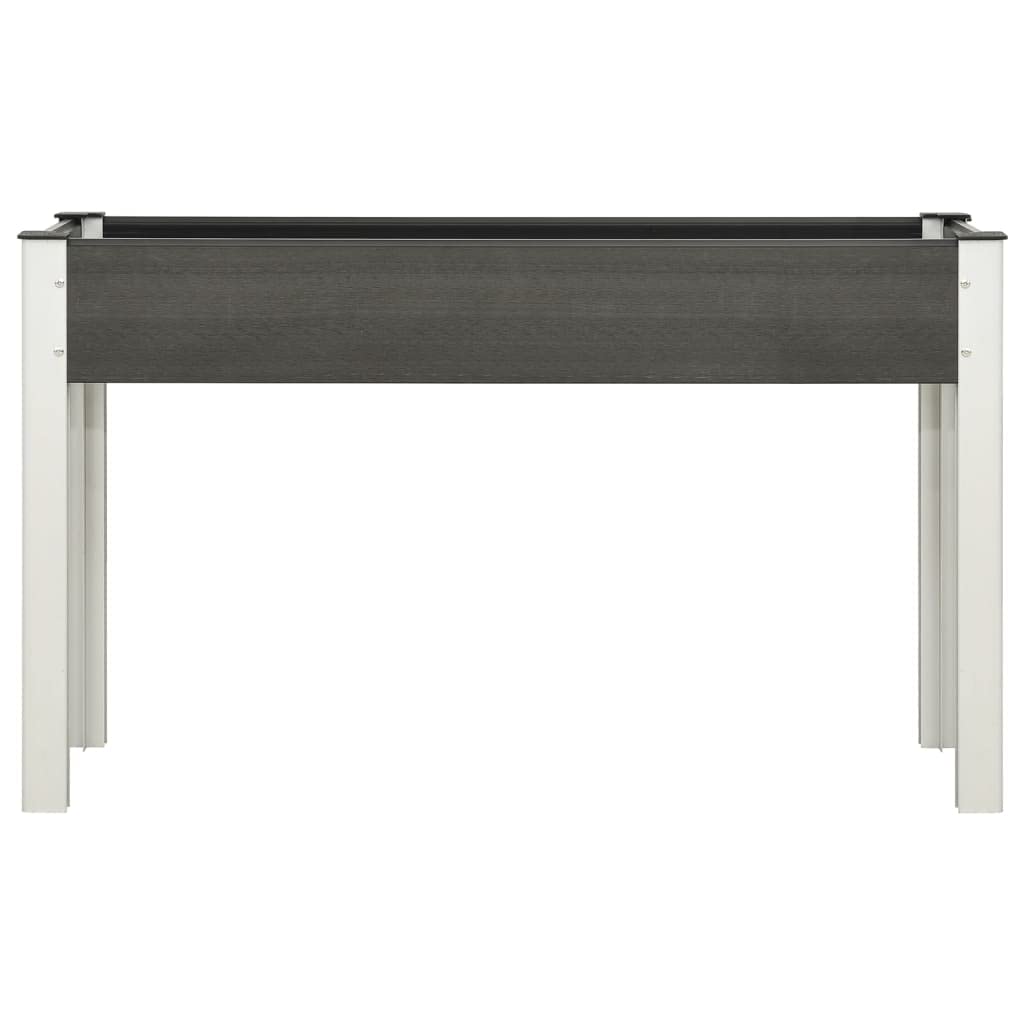 Garten-Hochbeet Grau aus langlebigem WPC mit Stahlrahmen 120x40x75 cm, offener Unterseite für optimale Belüftung, ideal für Garten, Balkon und Terrasse zur Pflanzenpflege
