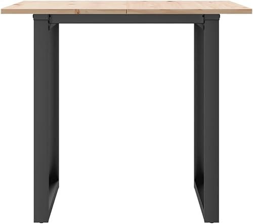 Miniatura 4 de Small Dining Table Counter Height 31.5x31.5x29.5 Inch Solid Wood Pine and Steel O-Frame Rustic Design for Kitchen Apartment Small Spaces