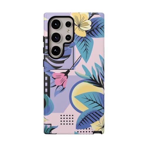 Coque Samsung S24 Ultra fleur bleue géométrique pour sublimer vos photos