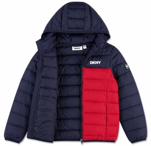Image of DKNY Boys Winter Jacket, Midweight Puffer Coat, Weather Resistant, Hooded