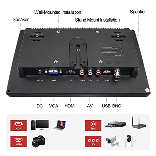 Monitor de 10.1 pulgadas para Raspberry Pi y PC de juegos con puertos BNC/HDMI 4
