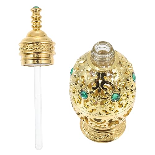 EXQUIMEUBLE Goldfarbene Parfümflasche 10 Ml Pineapple Design Ätherische Ölflasche Naher Osten Stil Eleganter Flüssigkeitsbehälter Zum Nachfüllen Für Duftöl Und Kosmetik